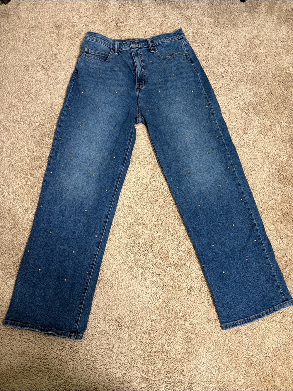 Jessica Simpson Dark Blue Straight Leg Jeans with Stud Accents